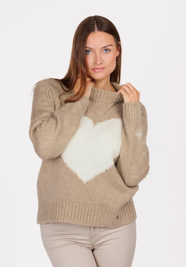 Strickpullover - dark beige mel.