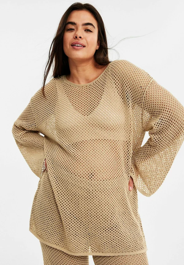 Strickpullover - dark beige