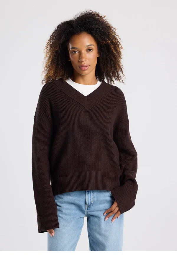 Strickpullover - dark brown