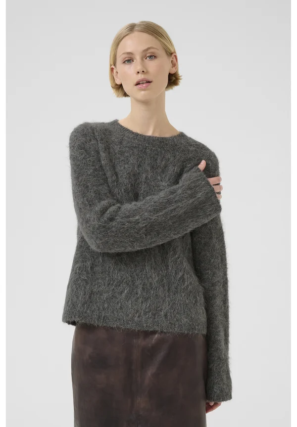 Strickpullover - dark gray melange