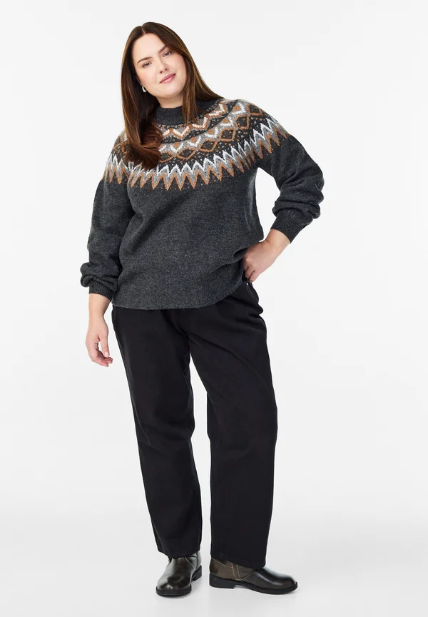 Strickpullover - dark grey mel comb