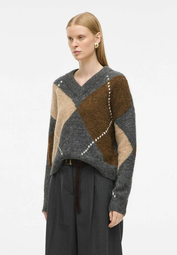 Strickpullover - dark grey melange