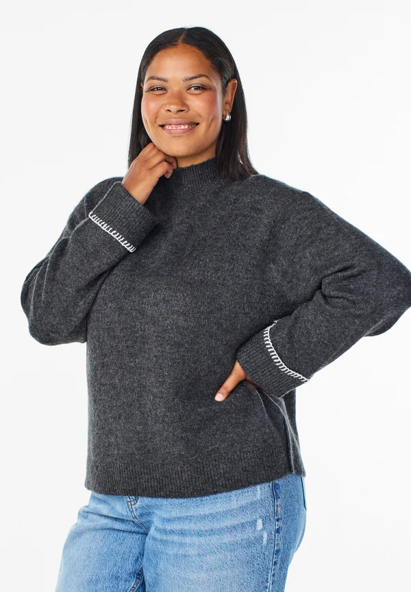 Strickpullover - dark grey melange