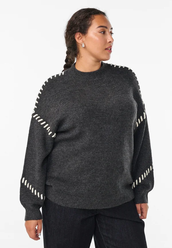 Strickpullover - dark grey melange