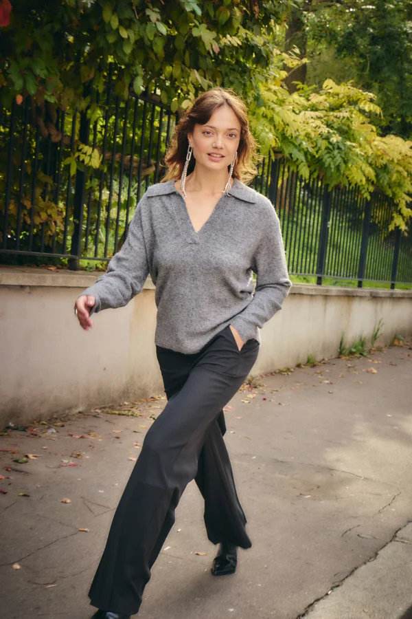 Strickpullover - dark grey melange