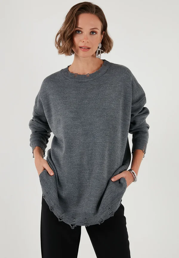 Strickpullover - dark grey