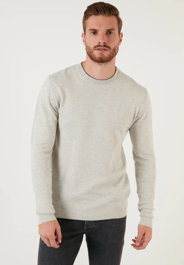 Strickpullover - dark melange