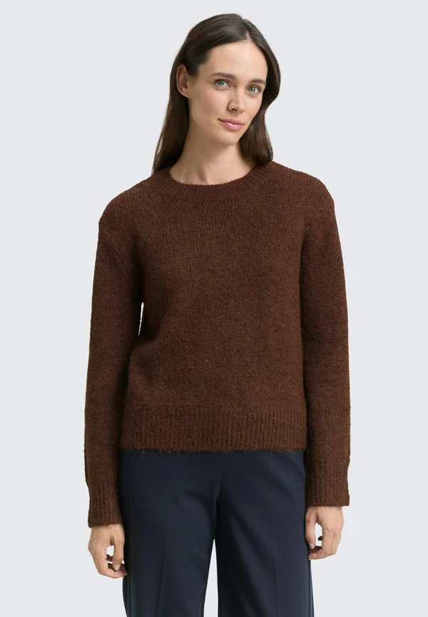 Strickpullover - dark pecan brown melange