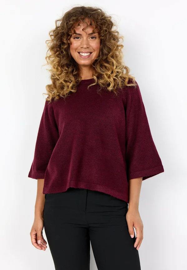 Strickpullover - dark red mel