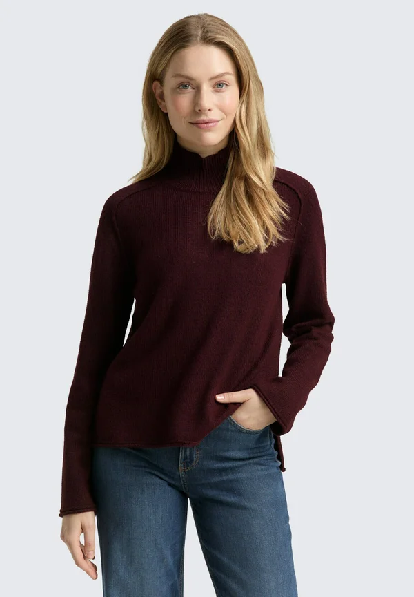 Strickpullover - dark red mélange