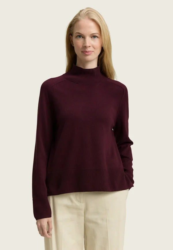 Strickpullover - dark red mélange