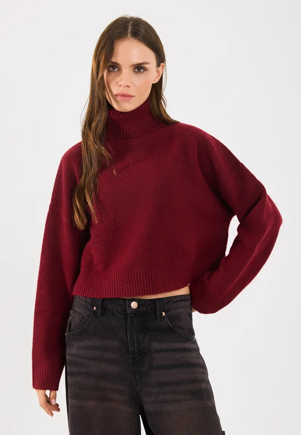 Strickpullover - dark red