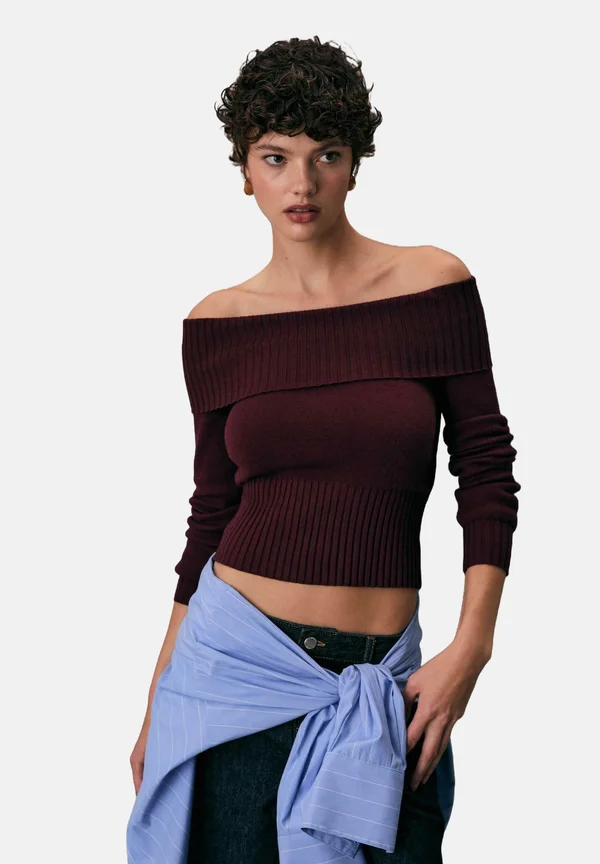 Strickpullover - dark red