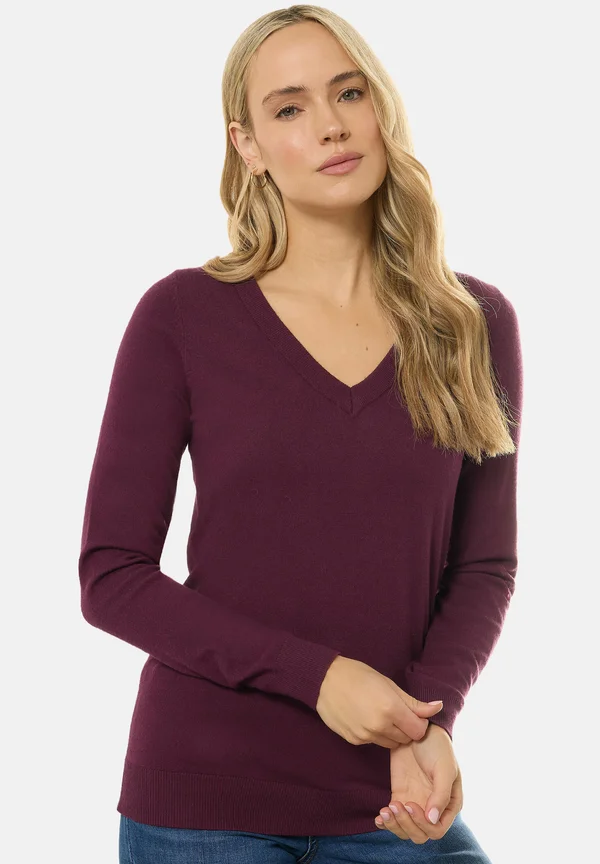 Strickpullover - dark red