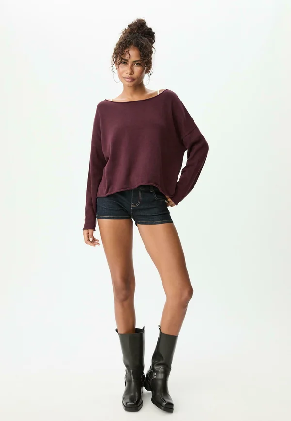 Strickpullover - dark red