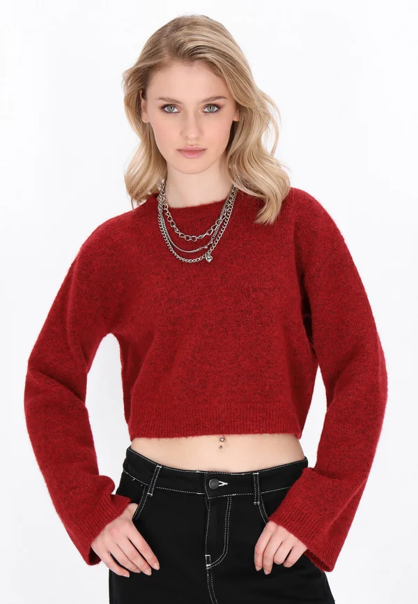 Strickpullover - dark red