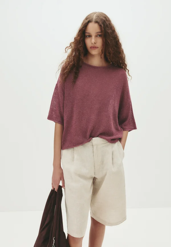 Strickpullover - dark red