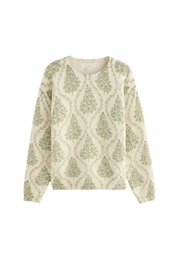 Strickpullover - ecru green