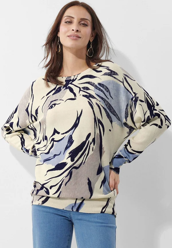 Strickpullover - ecru   pale blue   black