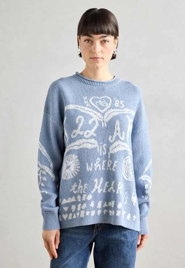 Strickpullover - faded denim