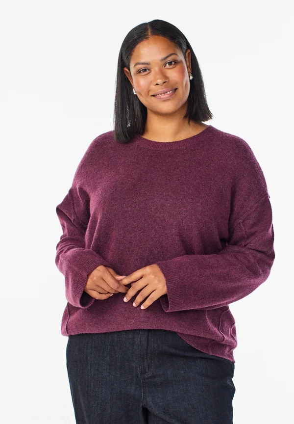 Strickpullover - fig melange