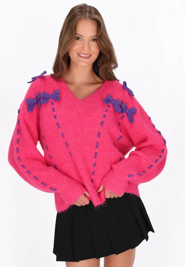 Strickpullover - fuchsia