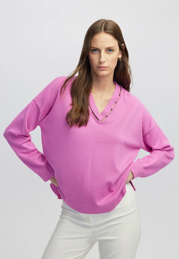 Strickpullover - fuschia