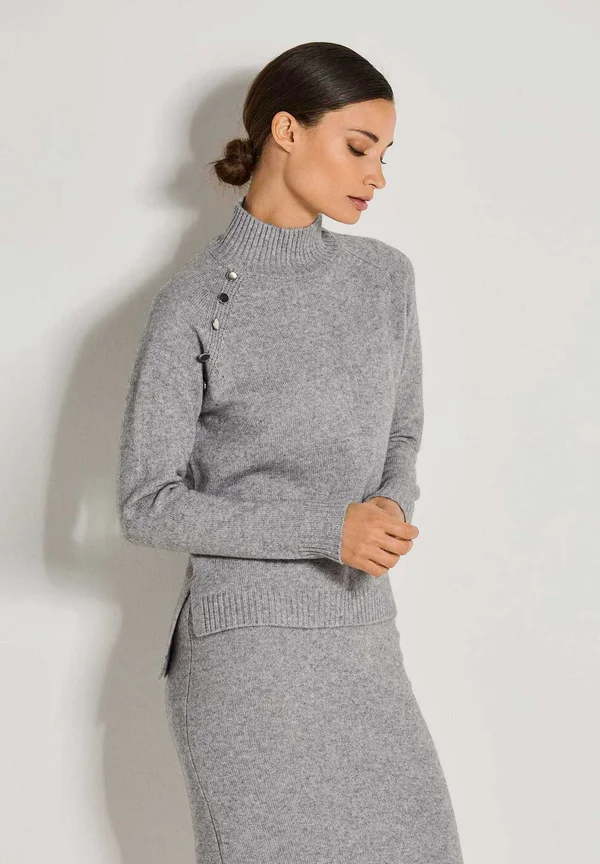 Strickpullover - graphite   silver   melange