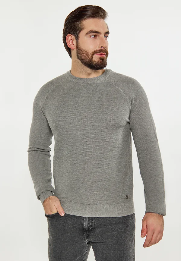Strickpullover - grau melange