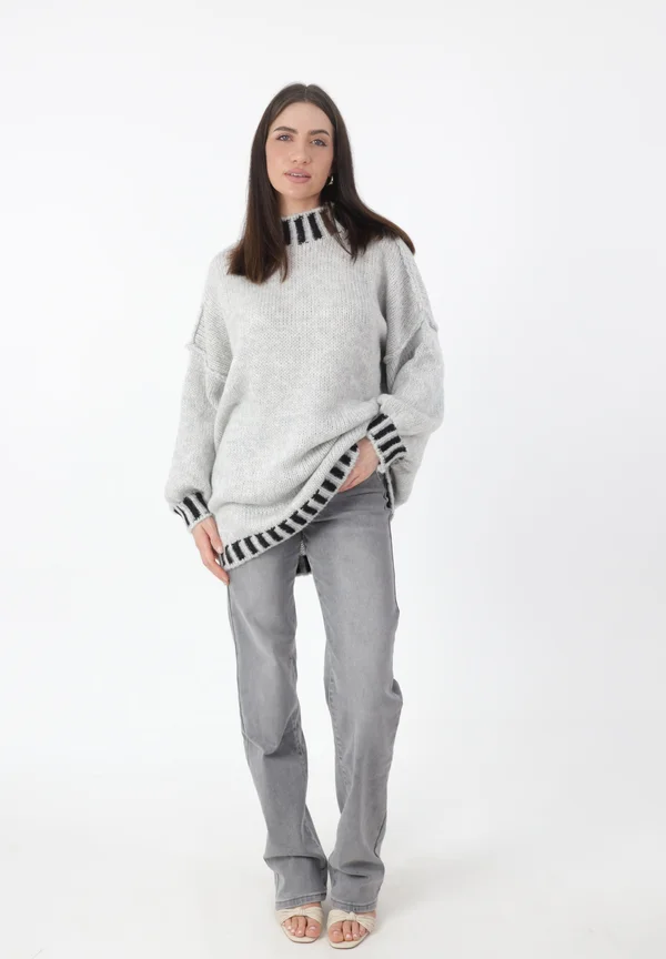 Strickpullover - grau