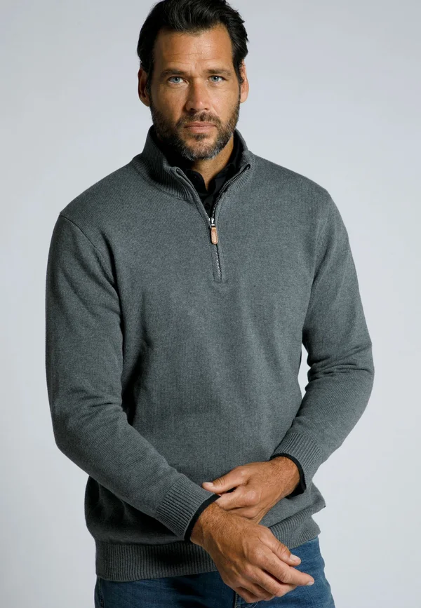 Strickpullover - gray-mottled