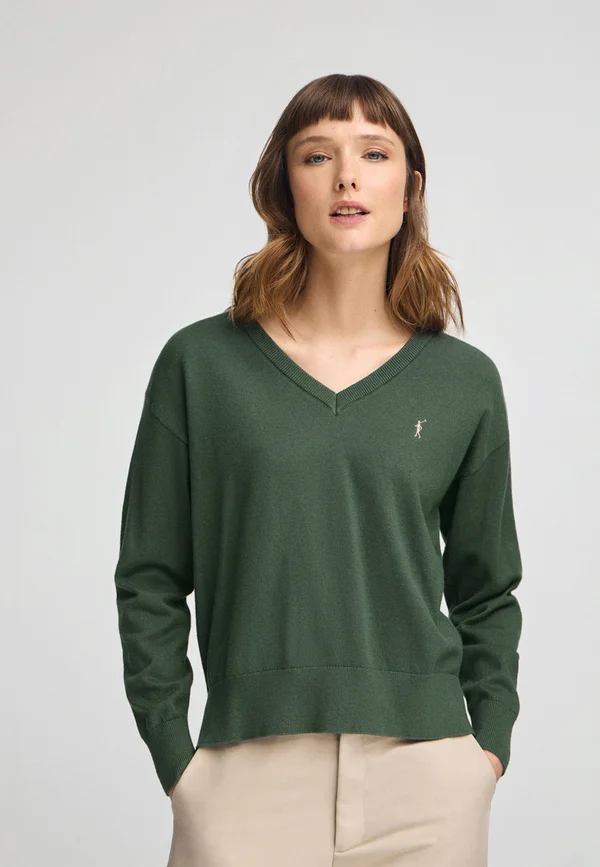 Strickpullover - green loden