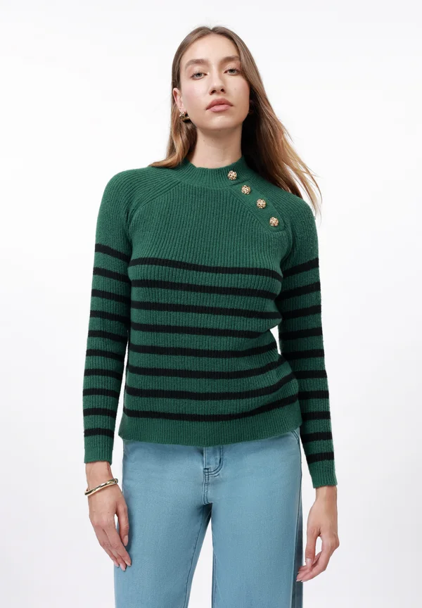 Strickpullover - green/black