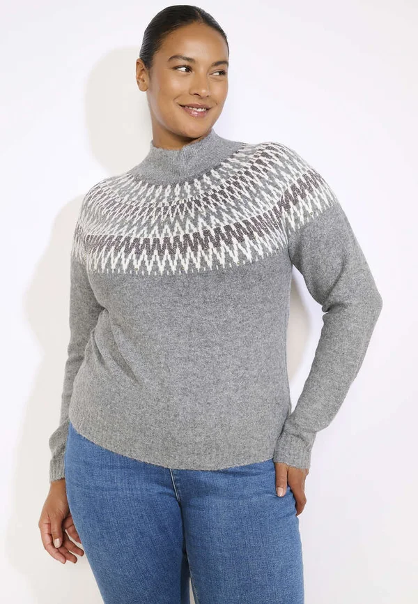 Strickpullover - grey med mel