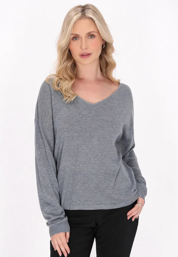 Strickpullover - grey melange