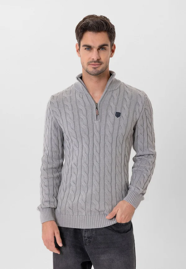 Strickpullover - grey melange