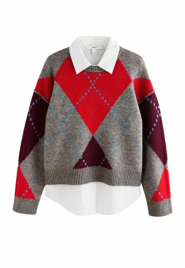 Strickpullover - grey multi argyle