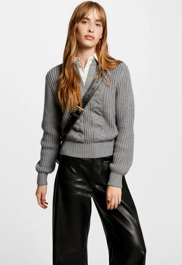 Strickpullover - gris moyen