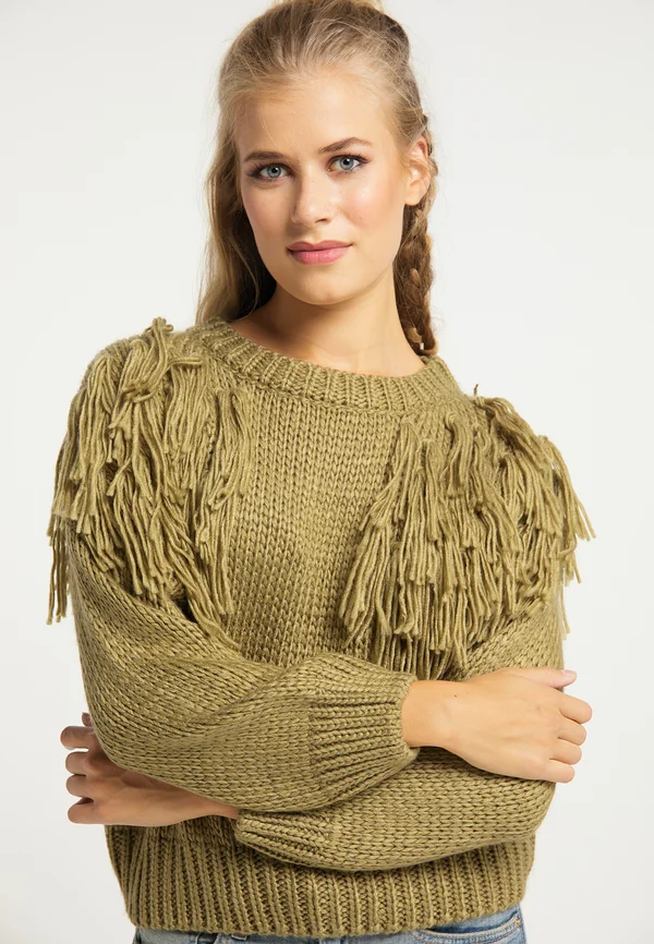 Strickpullover - grün oliv