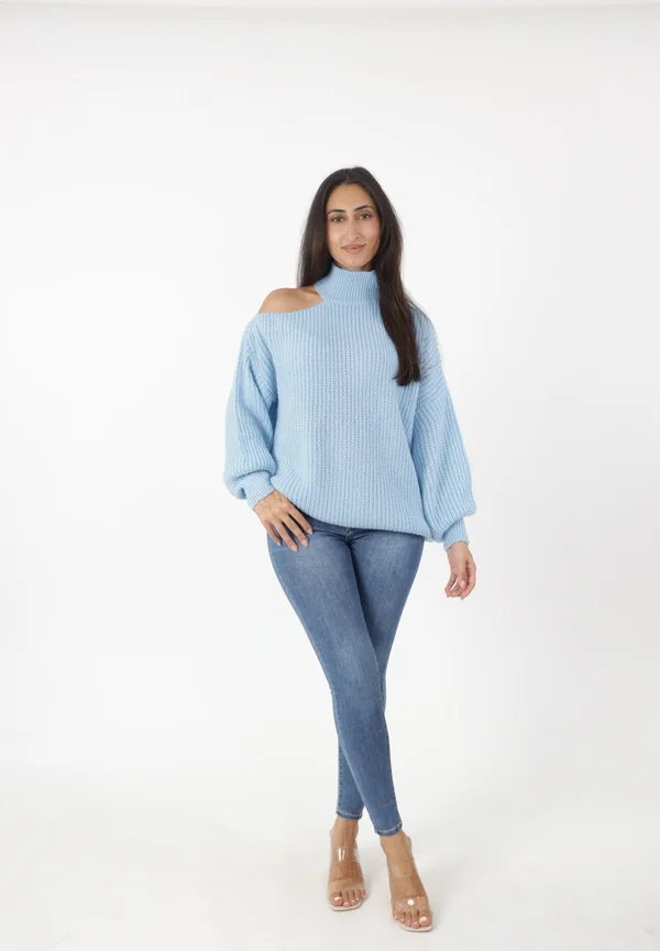 Strickpullover - hellblau