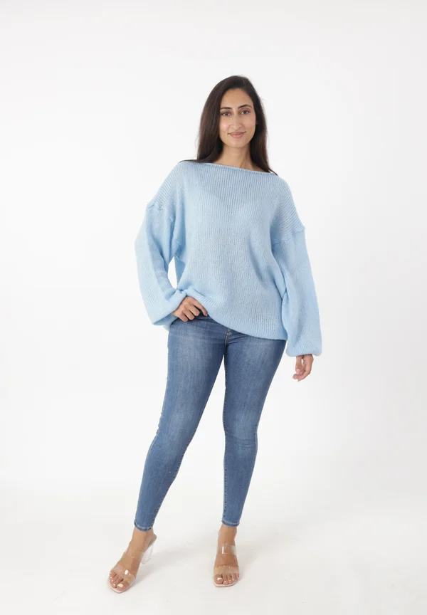 Strickpullover - hellblau