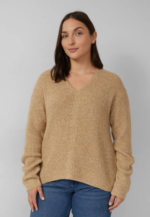 Strickpullover - hellbraun