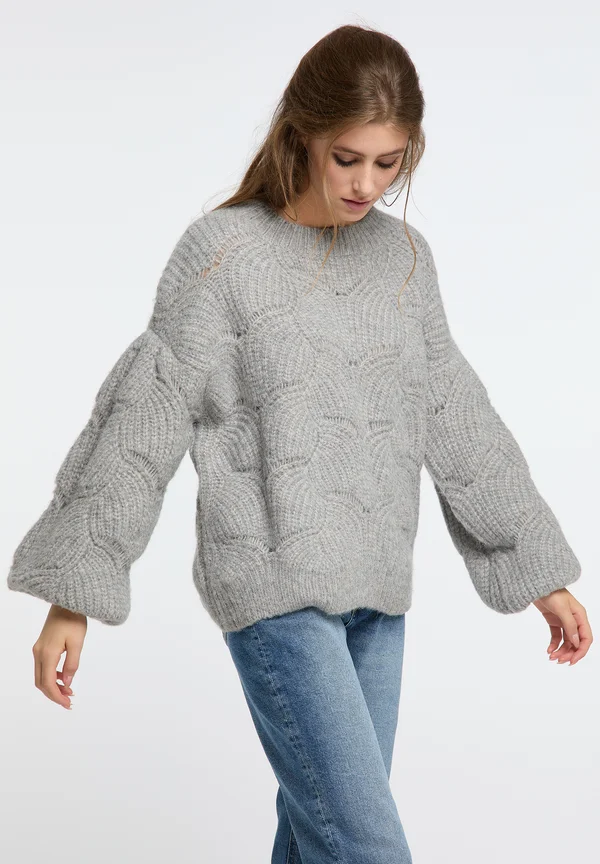 Strickpullover - hellgrau