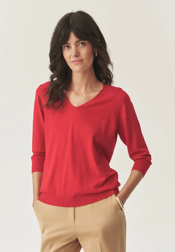 Strickpullover - intensive red