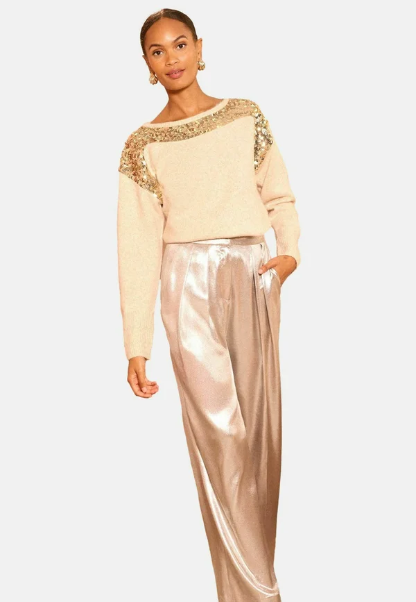 Strickpullover - ivory gold sequin