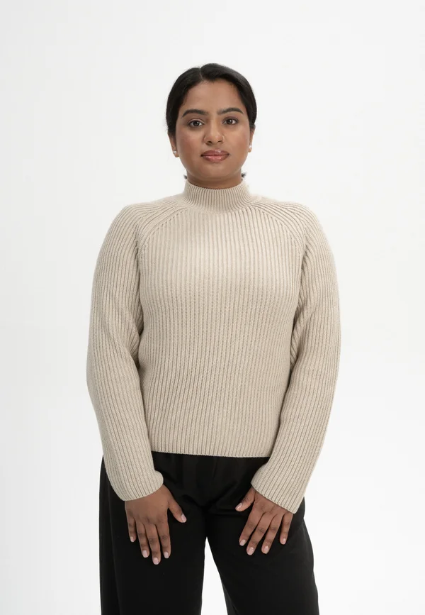 Strickpullover - kiesel melange