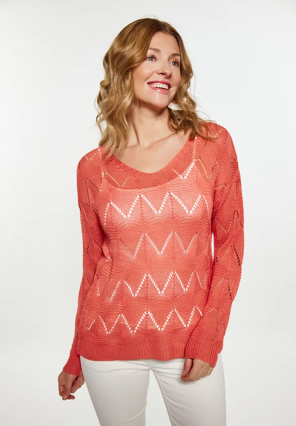 Strickpullover - koralle