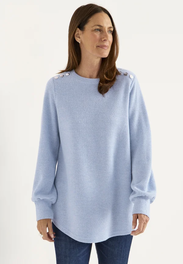 Strickpullover - light blue melange