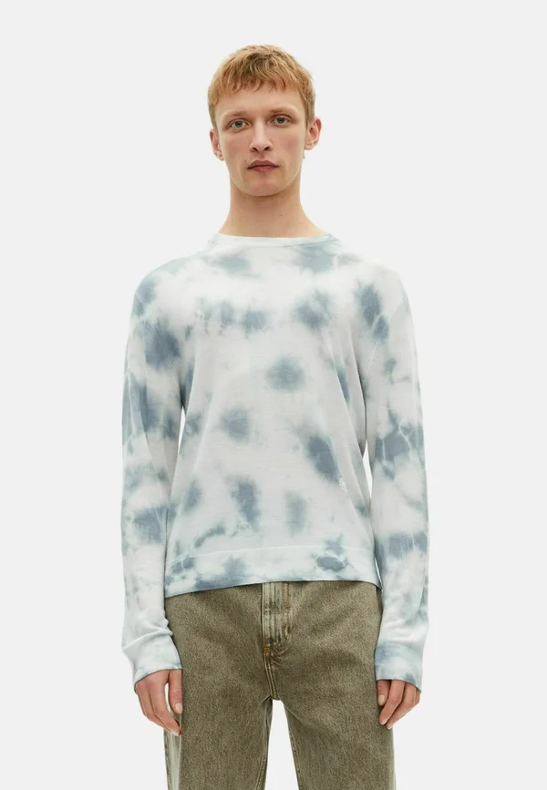 Strickpullover - light blue white