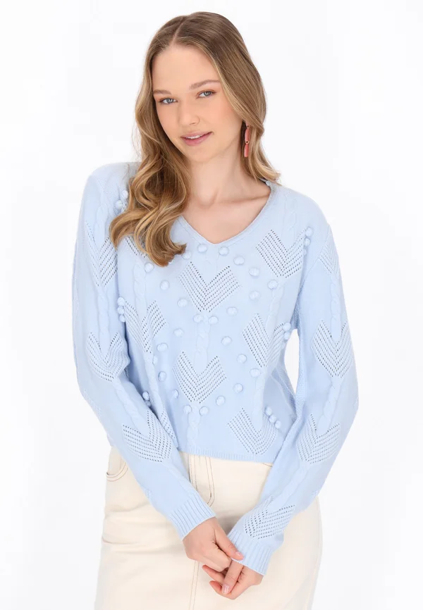 Strickpullover - light blue